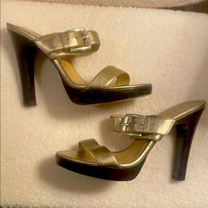 MICHAEL Michael Kors Gold Platform Heels